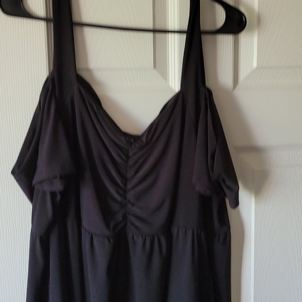 Black open shoulder top